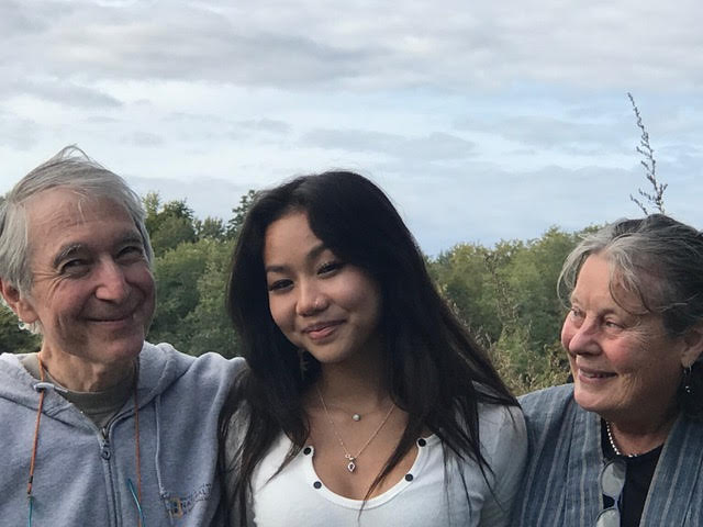 Emanuel Pariser, his daughter Yajia Girardin, and wife Lea Girardinin