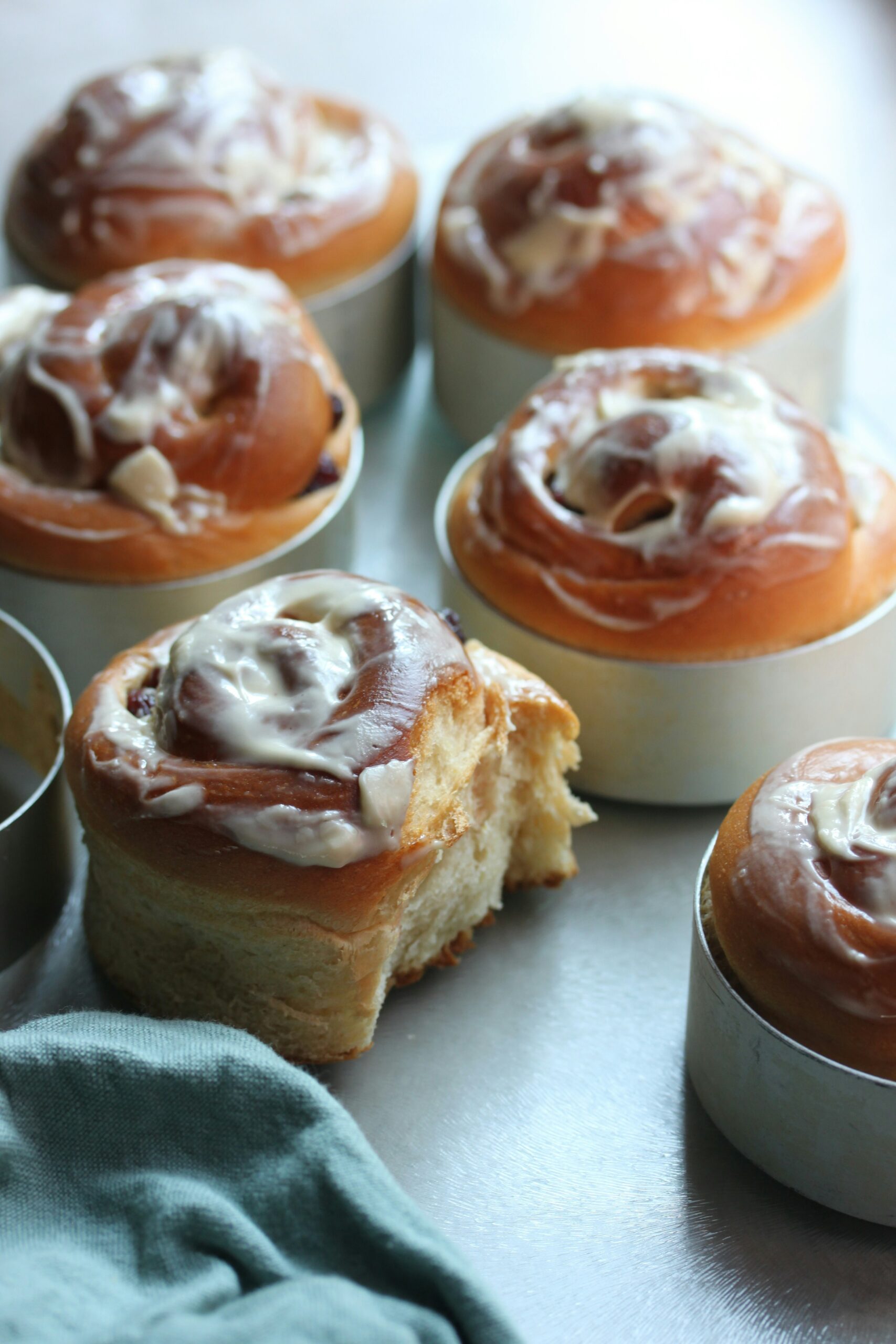 Vegan healthy cinnamon raisin roll buns, just baked.